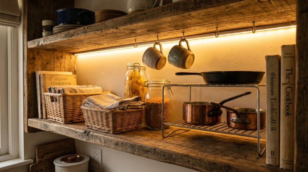 Under-Shelf Storage for Extra Layers