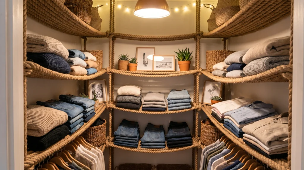 Rope Shelves for a DIY Statement