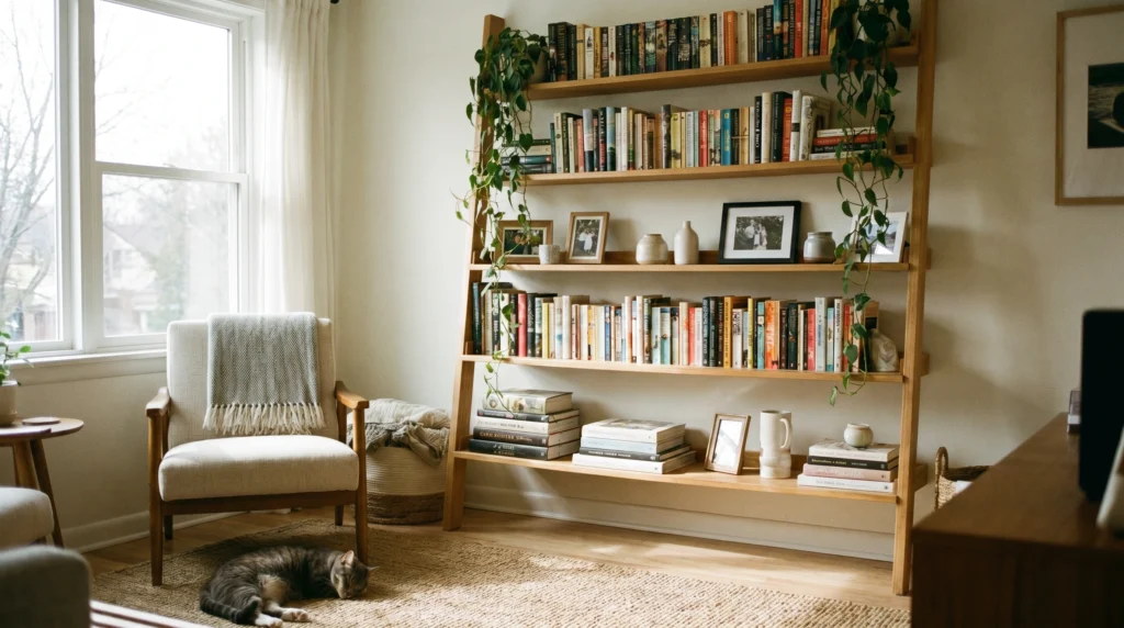 Ladder Shelves for Light Storage