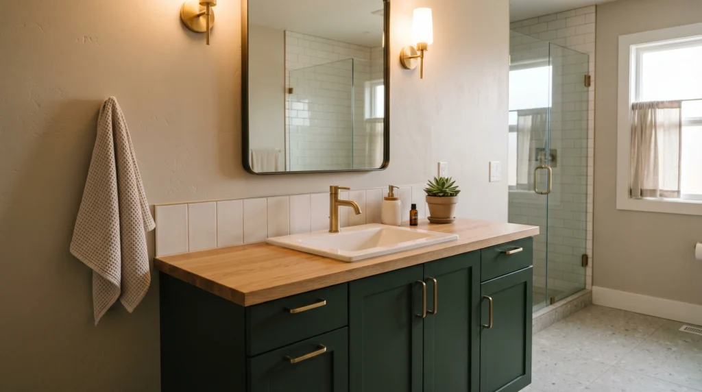 Dark Green Cabinets for a Modern Edge