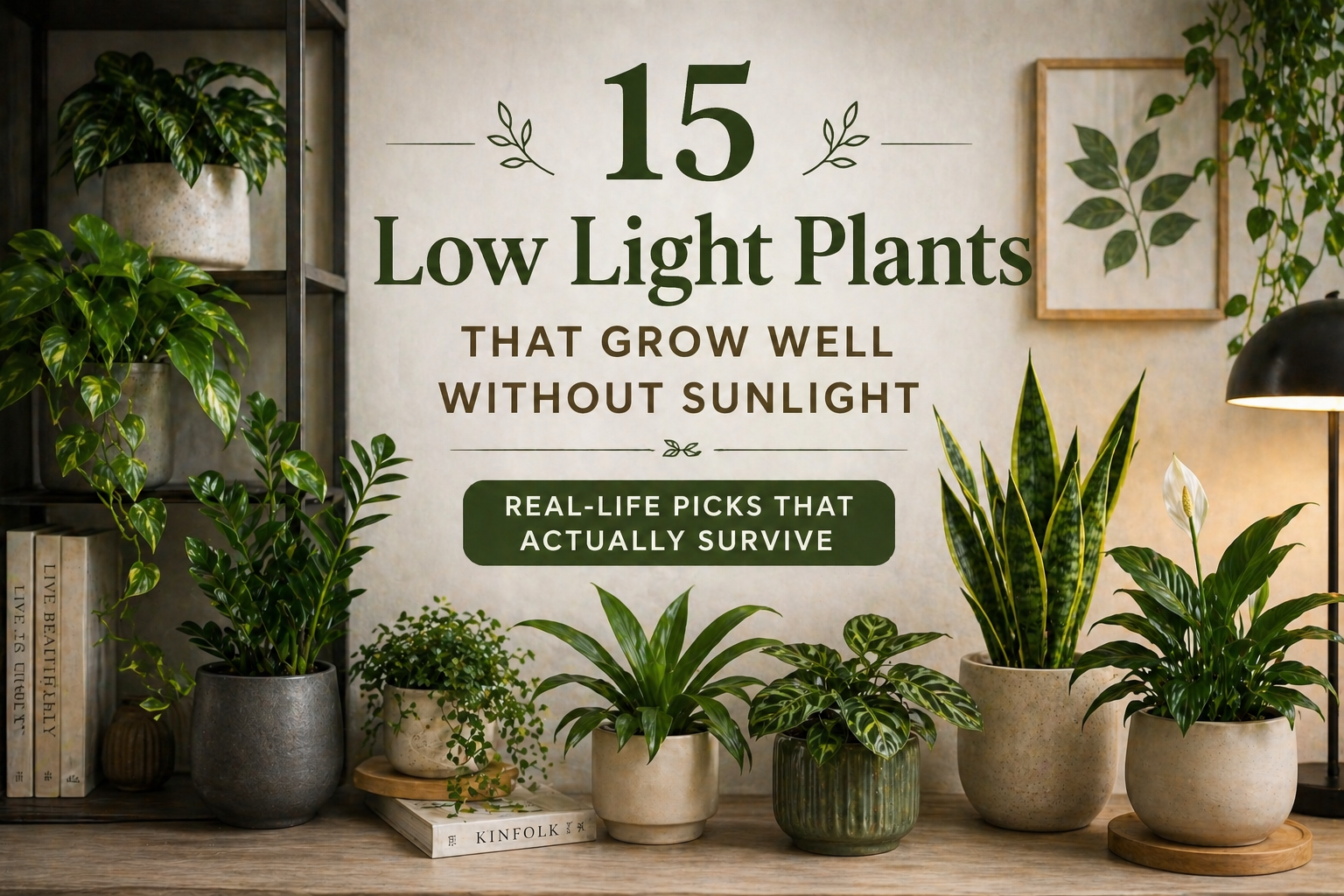 15 Low Light Plants That Grow Well Without Sunlight (Real-Life Picks That Actually Survive)