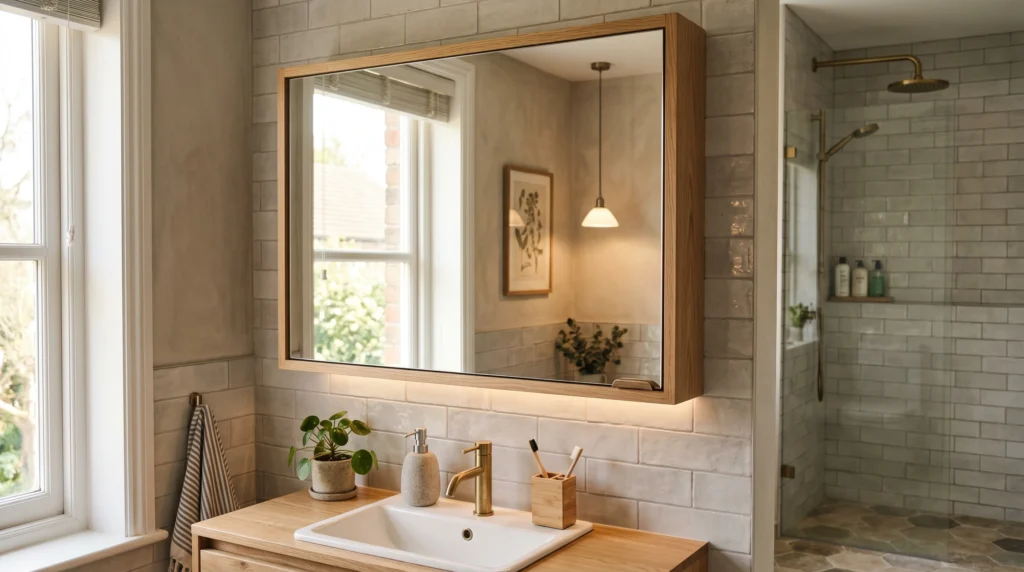 Hidden Storage Behind Mirrors