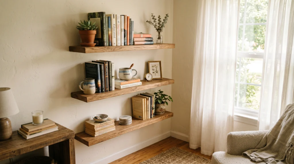 Floating Shelves That Keep Floors Clear