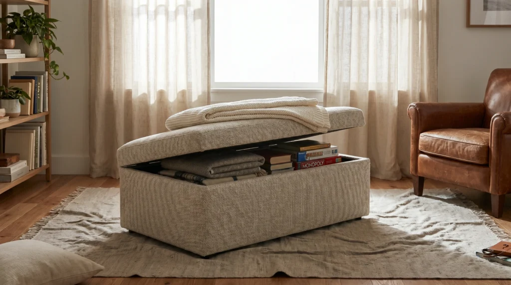 Storage Ottomans That Hide Everyday Clutter