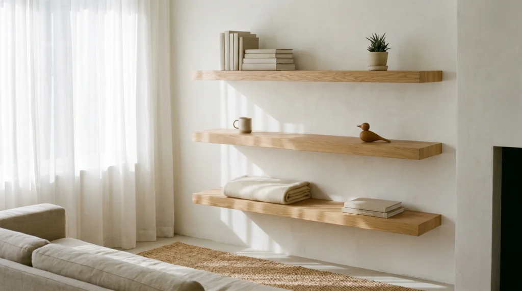 Floating Shelves That Keep Things Light
