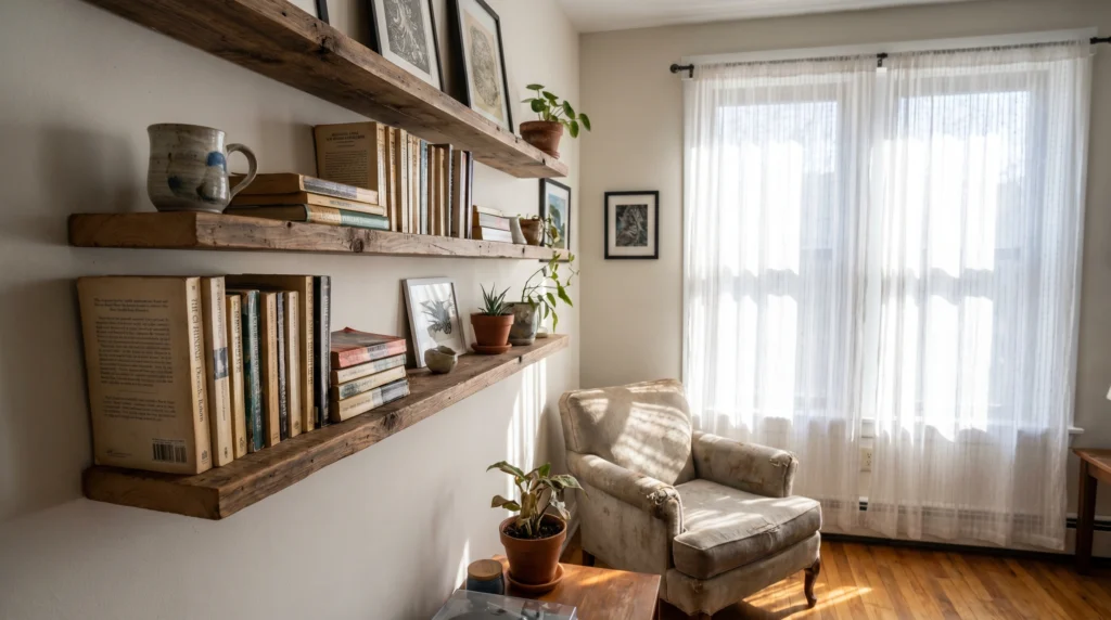 Floating Shelves That Open Up the Room
