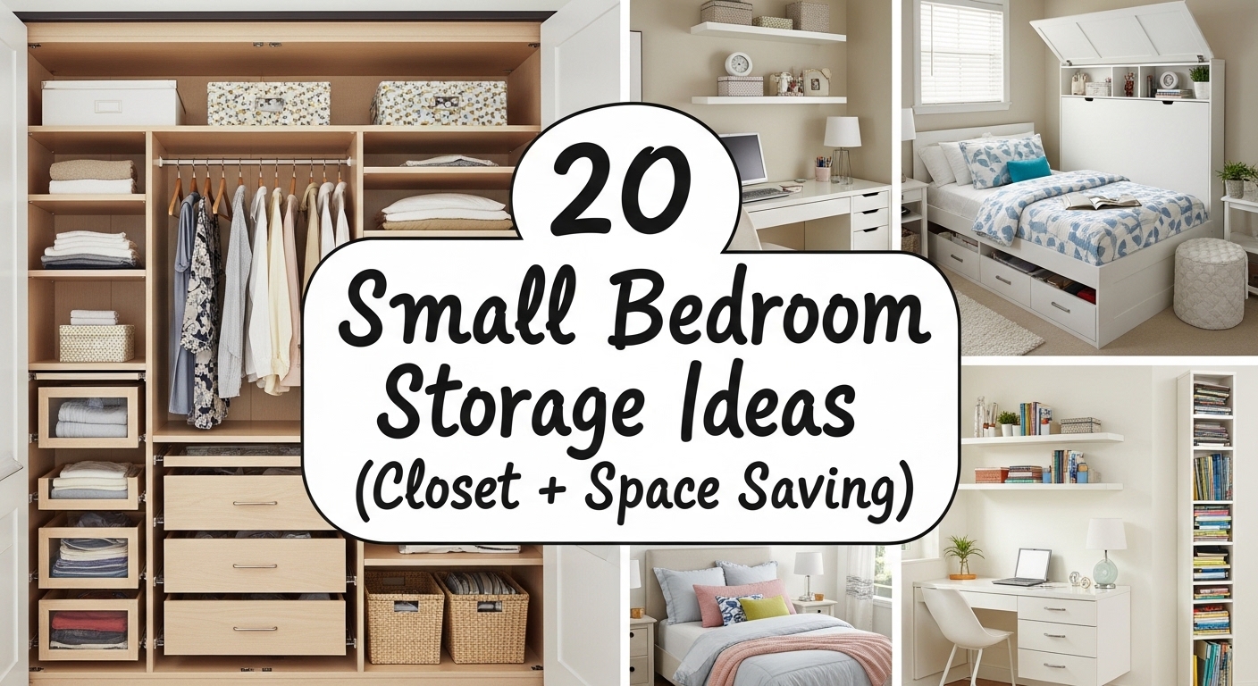 20 Small Bedroom Storage Ideas (Closet + Space Saving)
