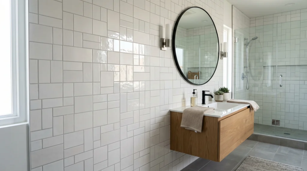 Mixed Finish Tiles for Layered Texture