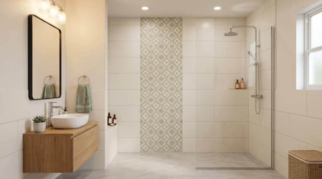 Vertical Half Wall Feature Tiles