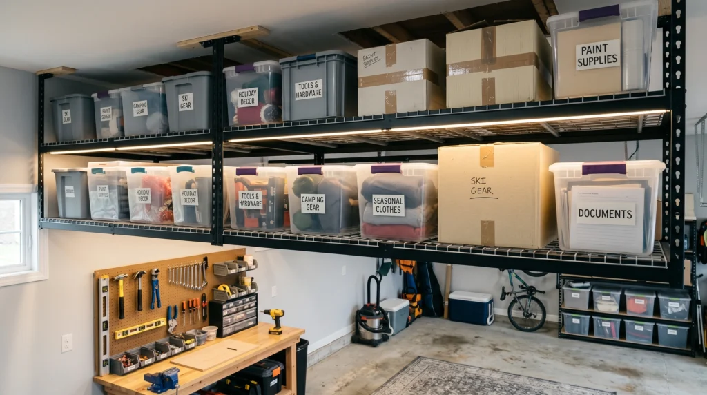 Ceiling Storage for Rarely Used Items