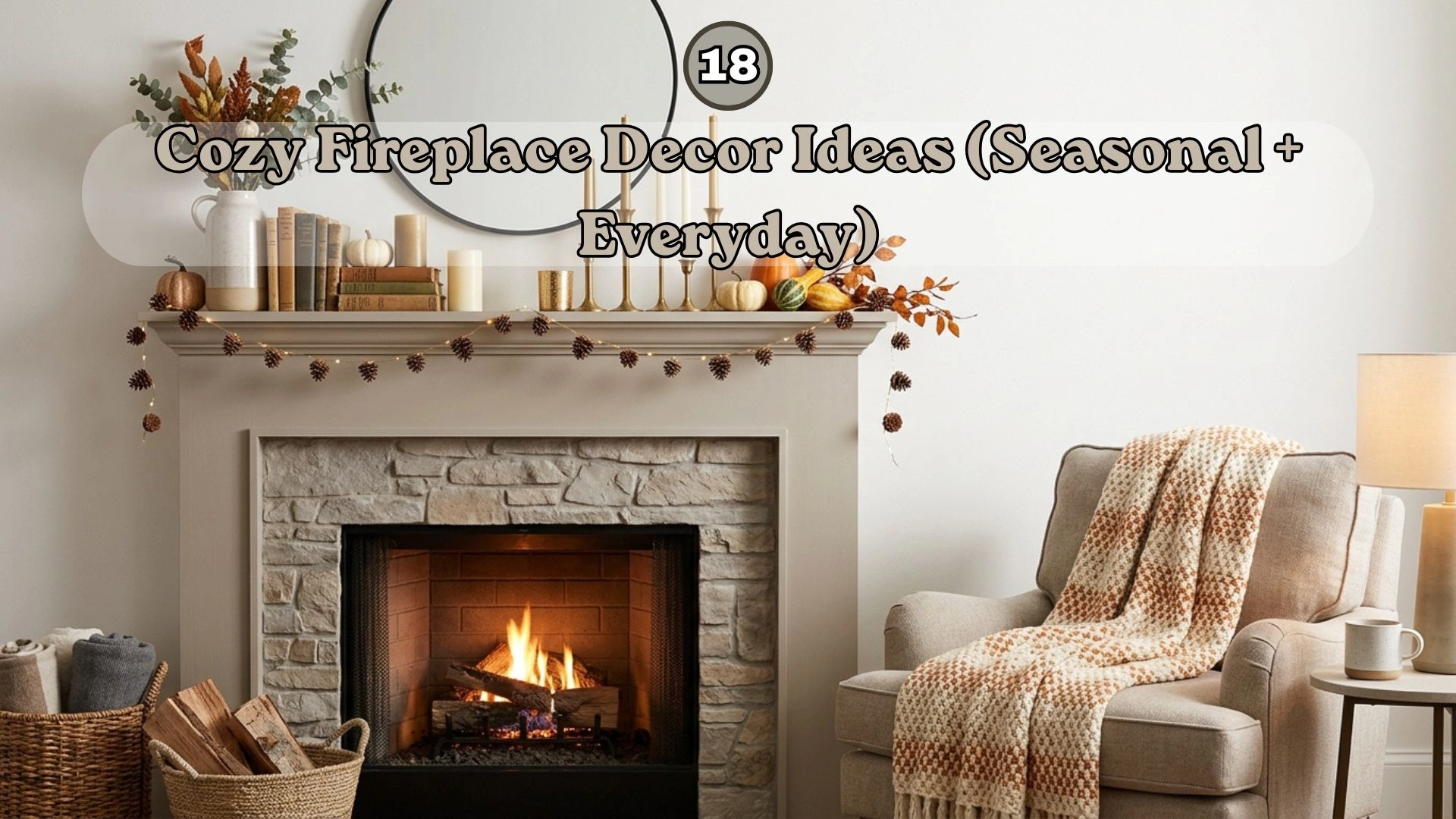 18 Cozy Fireplace Decor Ideas (Seasonal + Everyday)