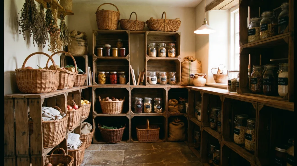 Wooden Crate Shelves for Rustic Storage