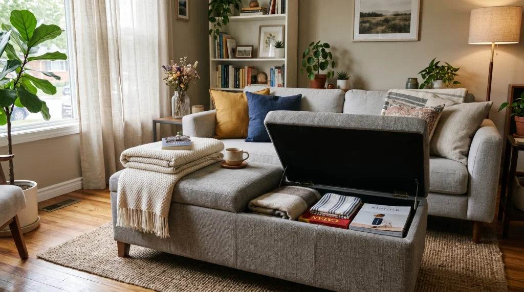 Storage Ottomans That Double as Seating