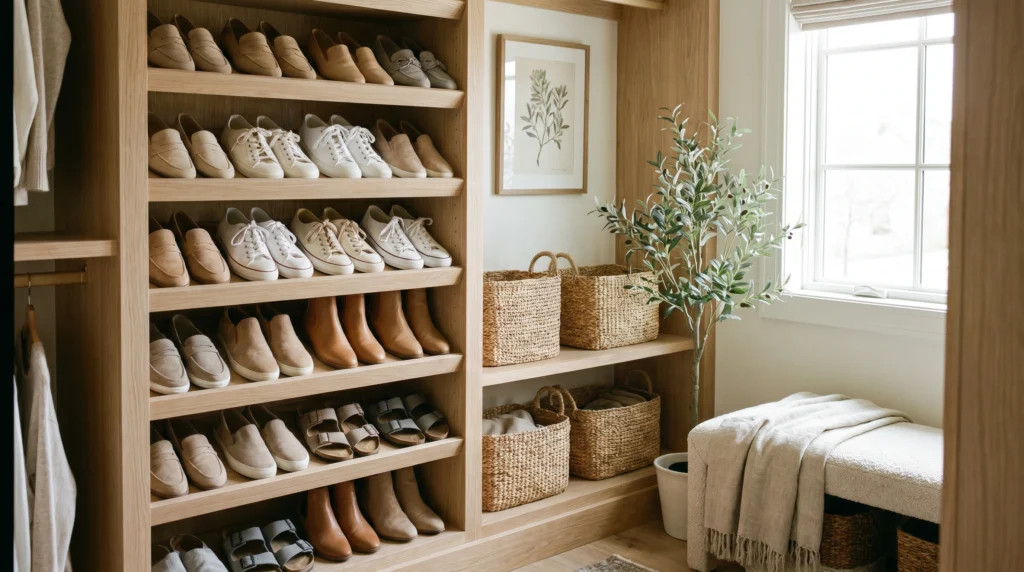 Vertical Shoe Storage for Compact Layouts