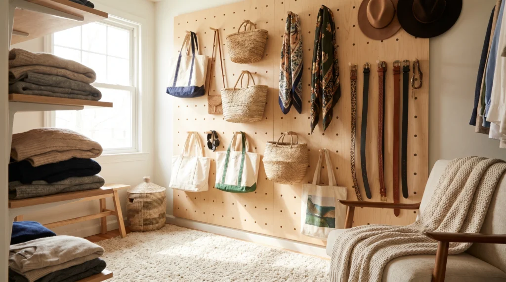 Pegboard Wall for Flexible Storage