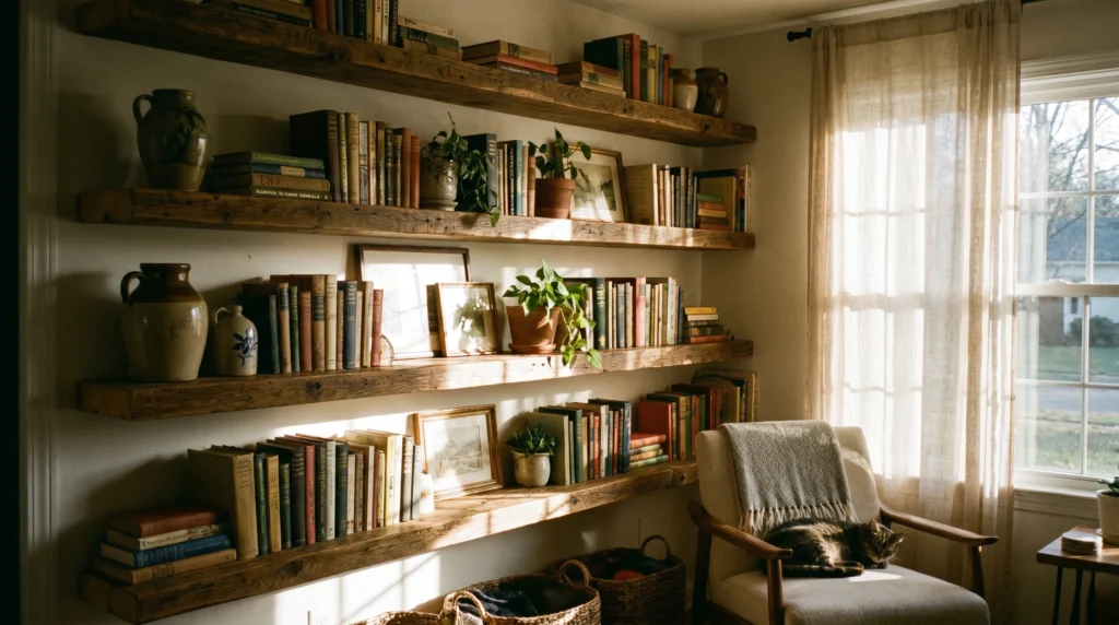 DIY Floating Shelves for Vertical Space