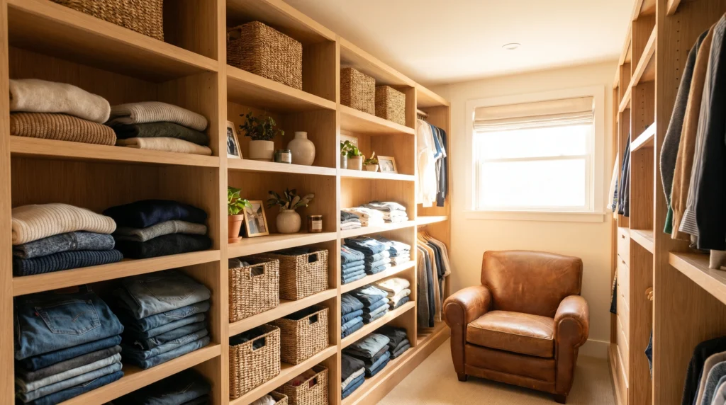 Open Shelving with Styled Layers