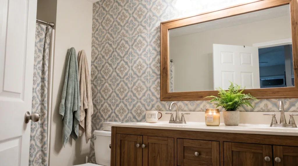 Statement Tile Accent Wall for Visual Interest