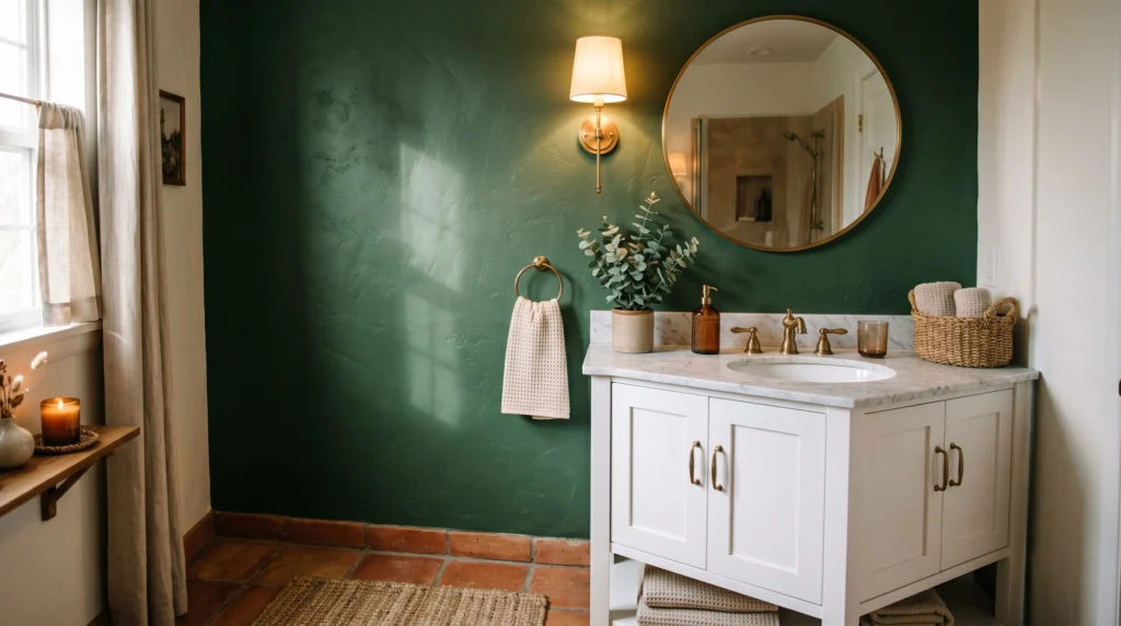 Deep Green Accent Wall for a Moody Vibe