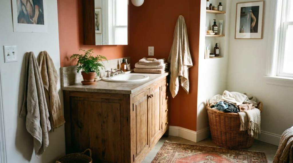 Warm Terracotta Accent Wall for Cozy Energy