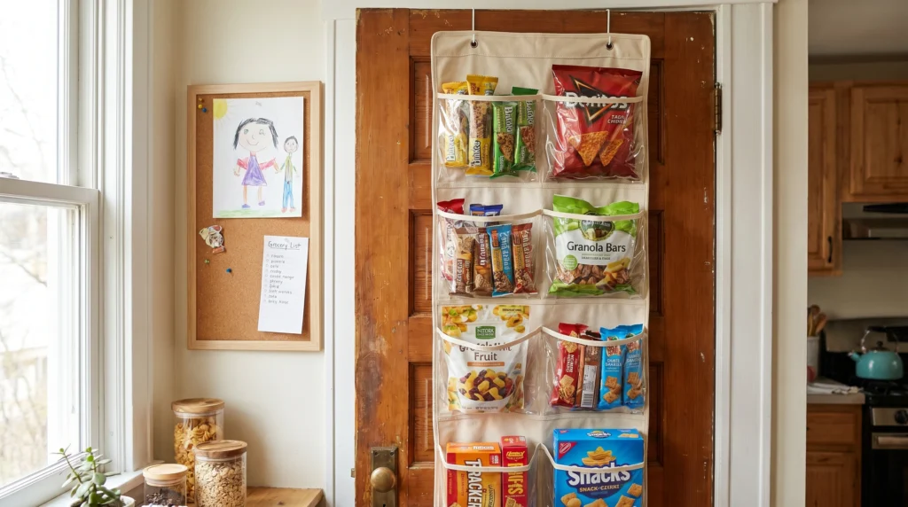 Repurposed Shoe Organizer for Snacks