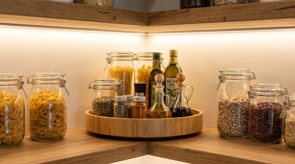 Lazy Susans for Corner Spaces