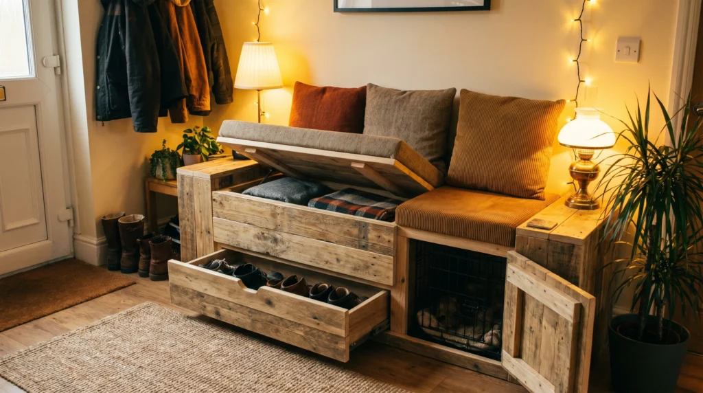 DIY Storage Benches for Dual Function