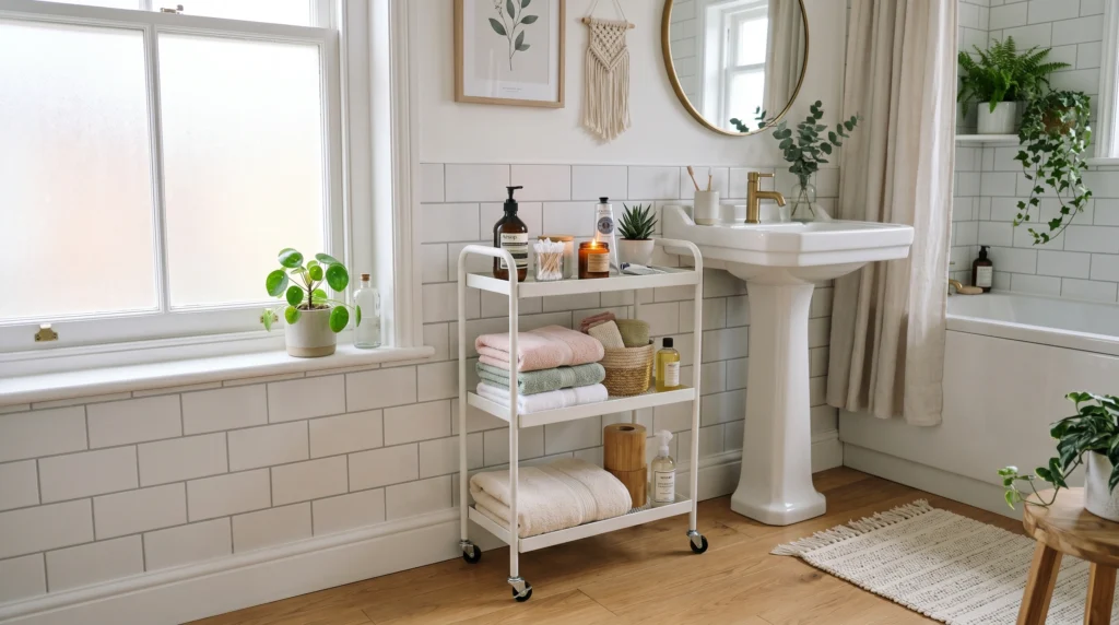 Slim Rolling Cart for Small Spaces