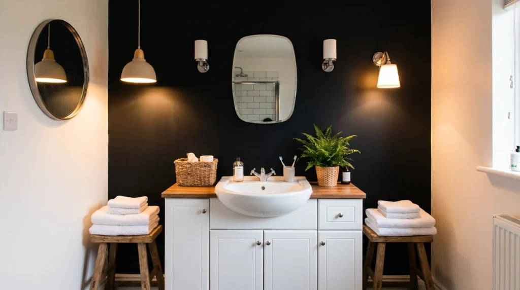 Black Accent Wall for Modern Contrast