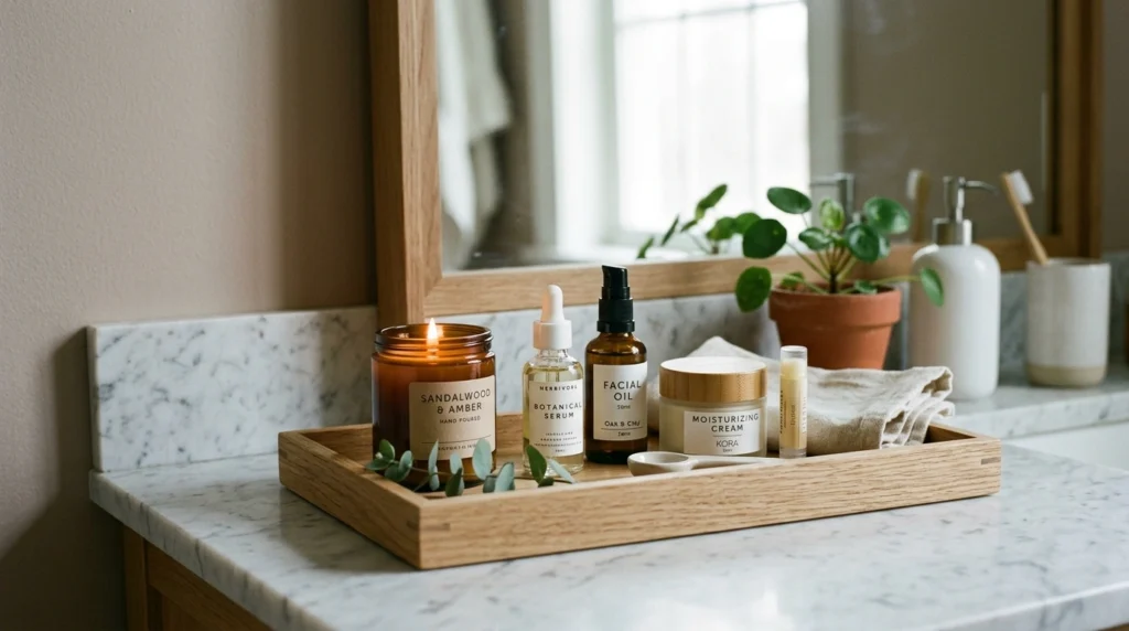 Bathroom Decluttering with Simple Trays