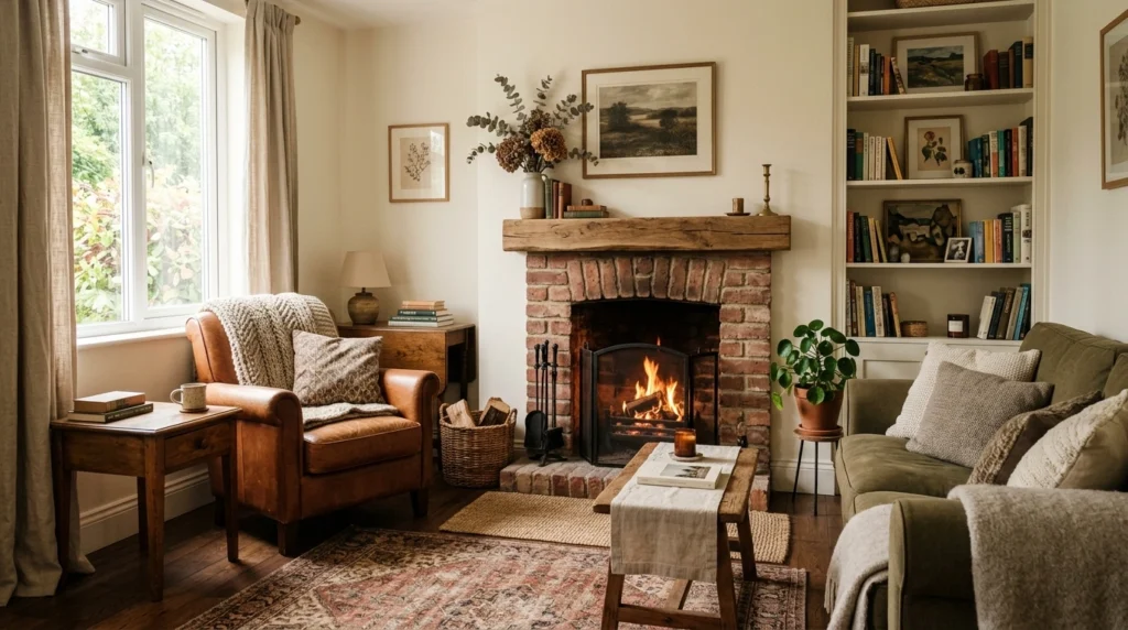 Compact Brick Fireplace for Small Spaces