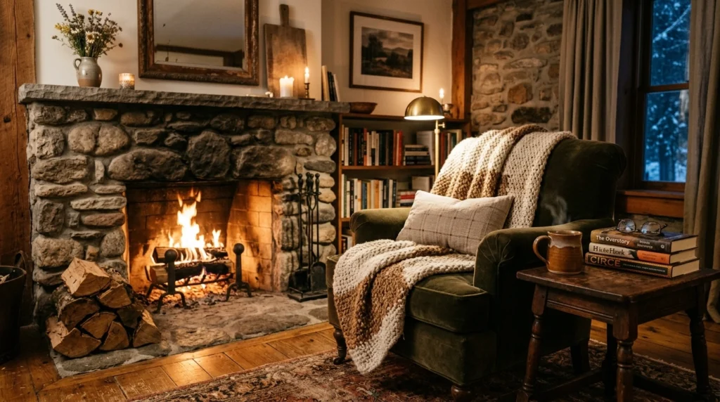 Cozy Seating Corner by the Hearth