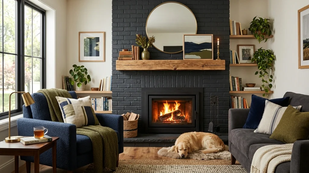 Dark Painted Brick for a Bold Statement