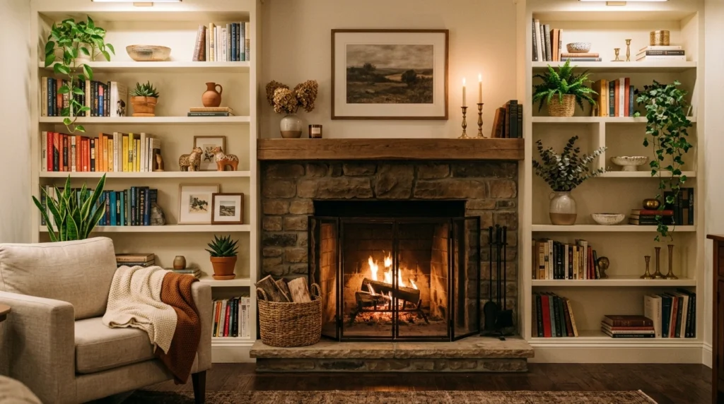 Built-In Shelves Styled with Personality