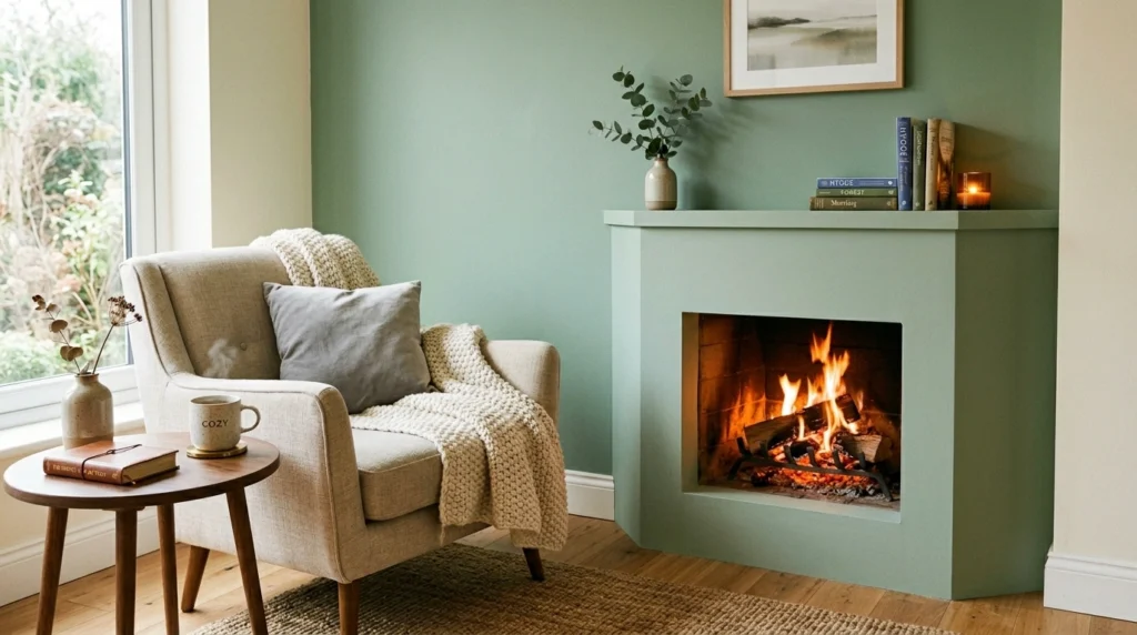 Accent Wall That Frames the Fireplace