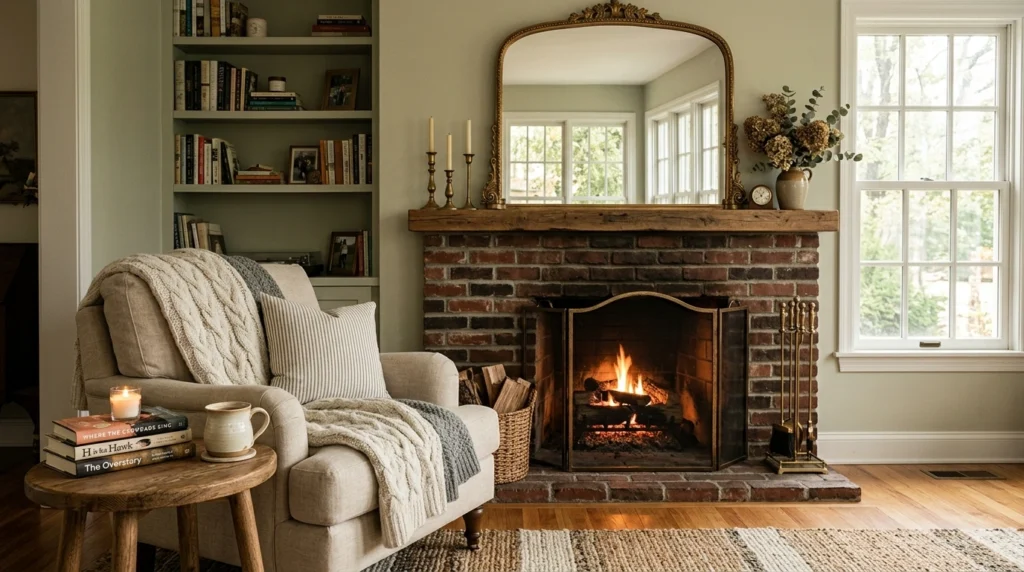 Statement Mirror Above the Fireplace