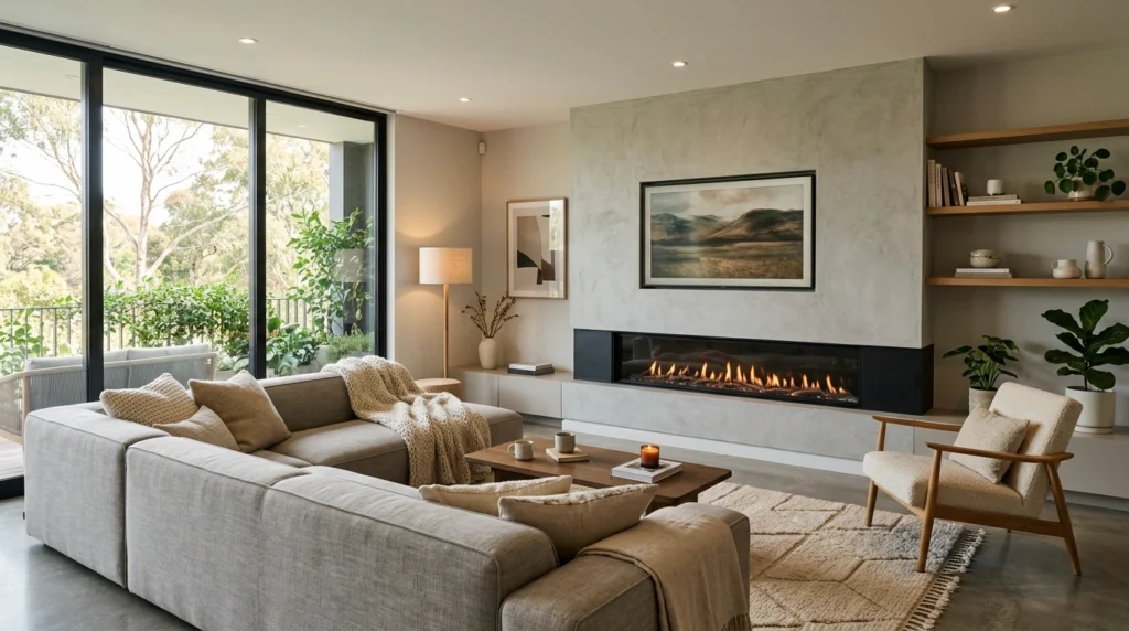 Low Linear Fireplace for Modern Living