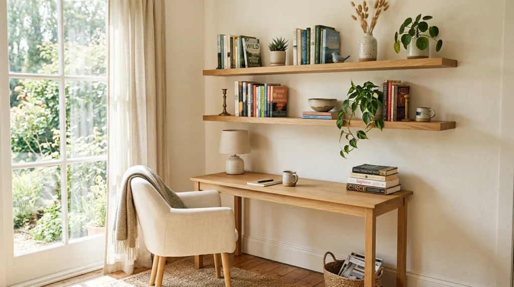 Floating Shelves That Free Up Floor Space