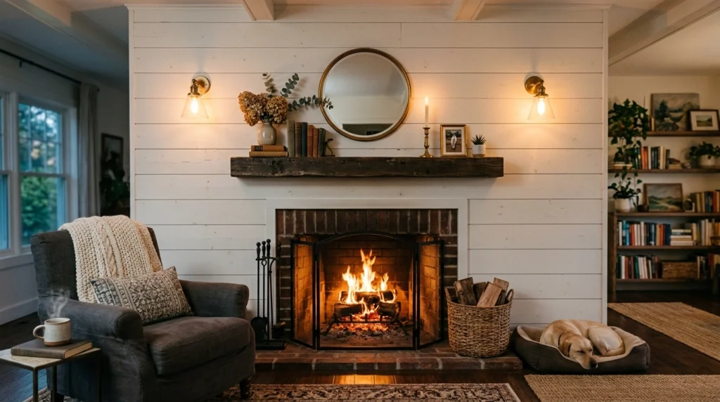 Shiplap with Accent Lighting