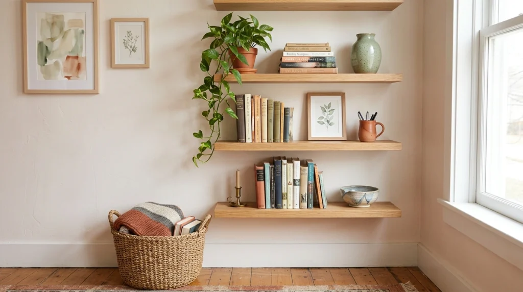 Floating Shelves That Free Up Floor Space
