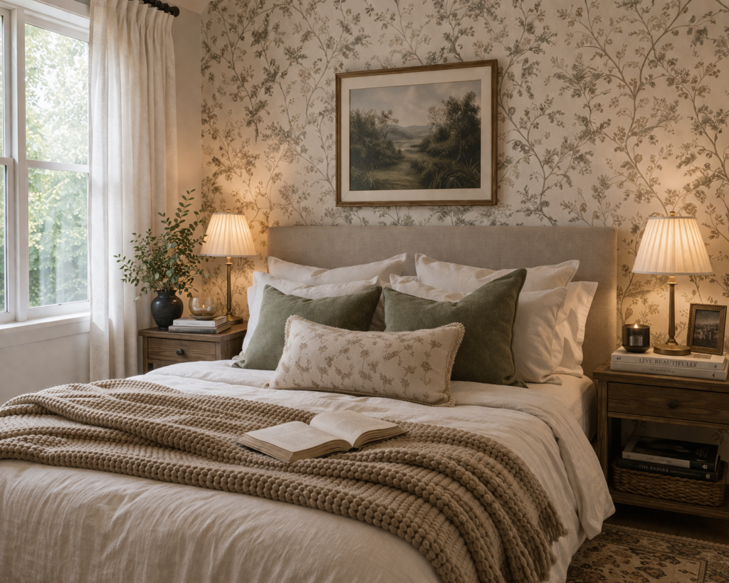 Soft Floral Wallpaper for a Calm, Romantic Feel