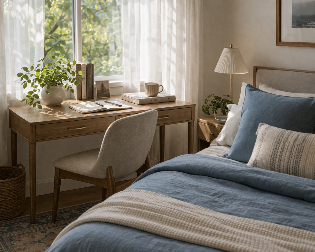 Layered Decor That Blends Work and Rest