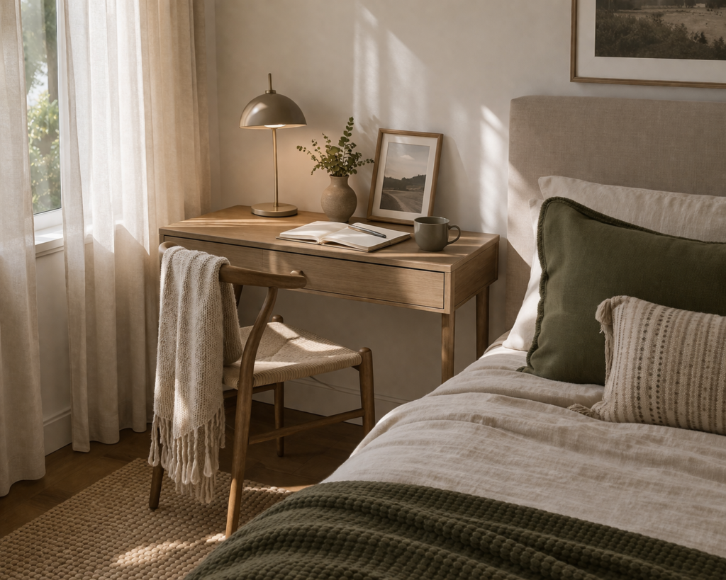 Cozy Work Corner with Layered Textures