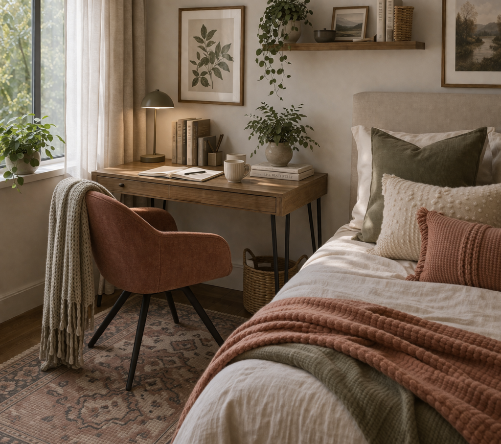 Built-In Shelving Around the Desk