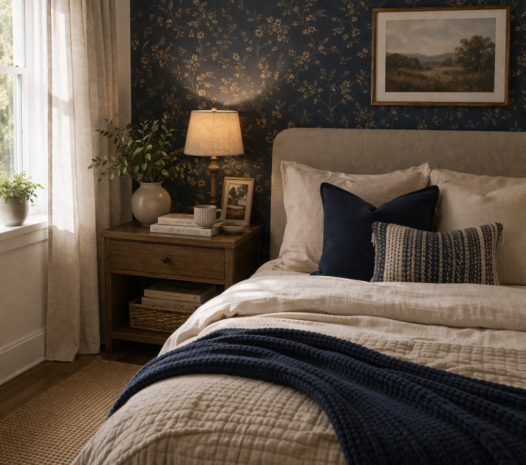 Half-Wall Wallpaper for a Balanced Design