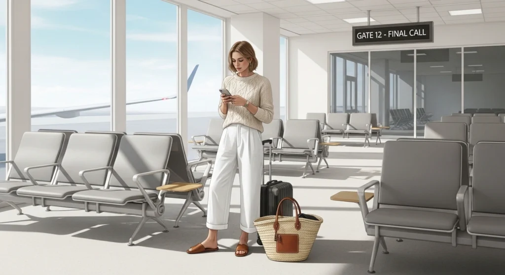 Classic Trench Coat with Straight-Leg Joggers