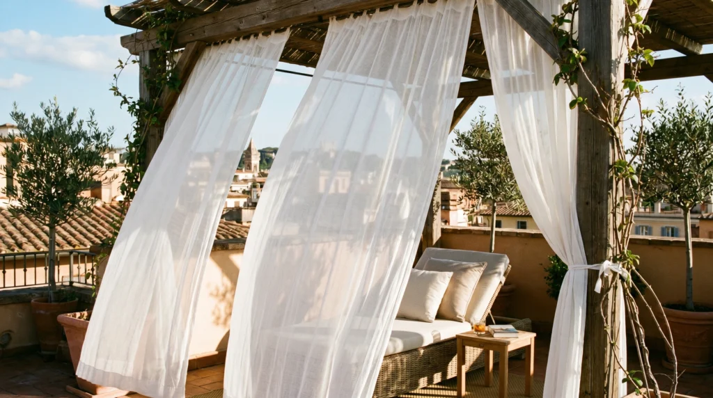 11. Sheer Outdoor Curtains for Drama