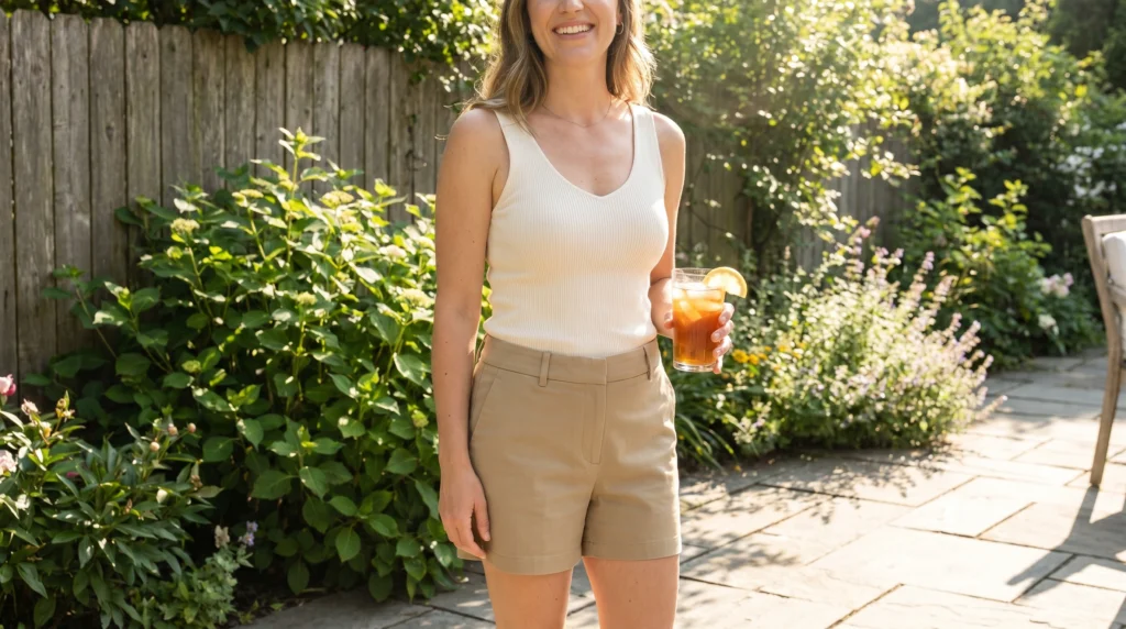 12. Ribbed Tank and Tailored Shorts
