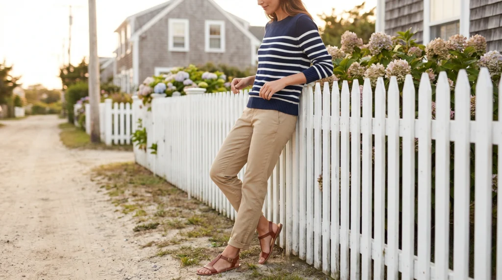 15. The Stripe Sweater and Khaki Chinos