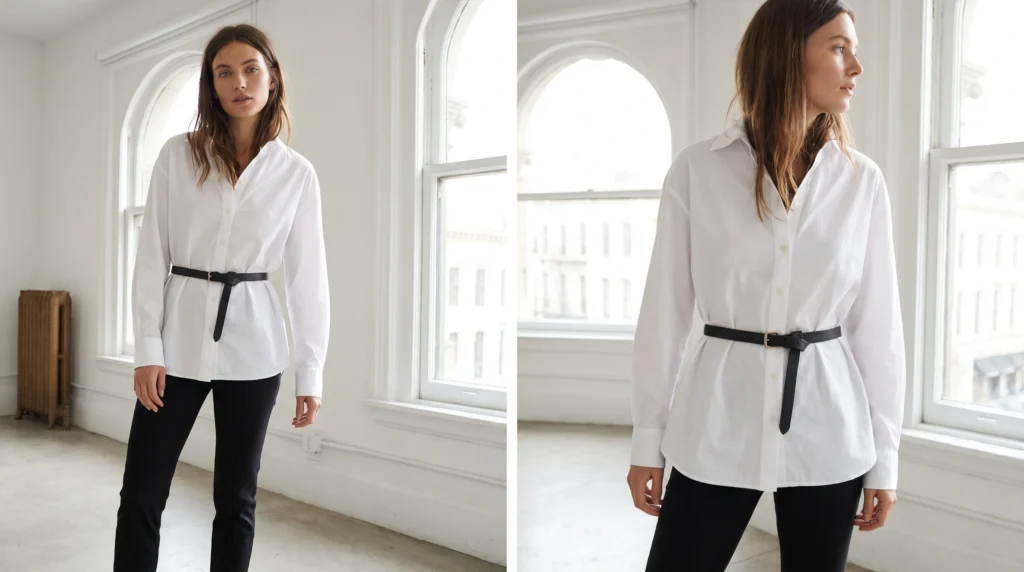 16. The Belted Waist on Oversized Shirts